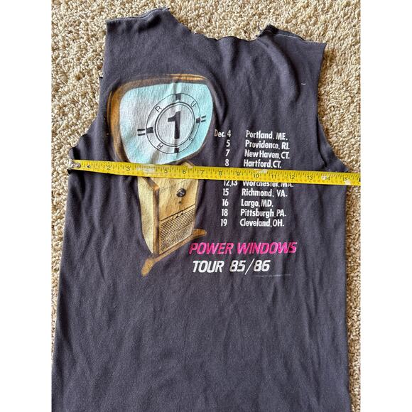 VTG Rush Power Windows Tour 85/86 Single Stitched Sleeveless Black XS Band Tee - Picture 6 of 7